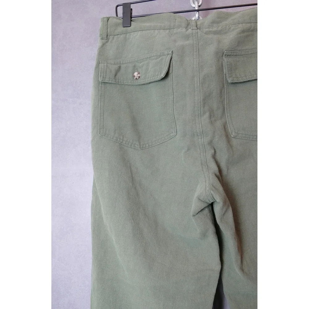 M/SF/T Mad Minds Utility Pants Mens M Olive Green Cotton‎ Linen Blend Casual